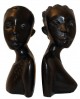 Bustes en bois d'ébène statuettes couple africain